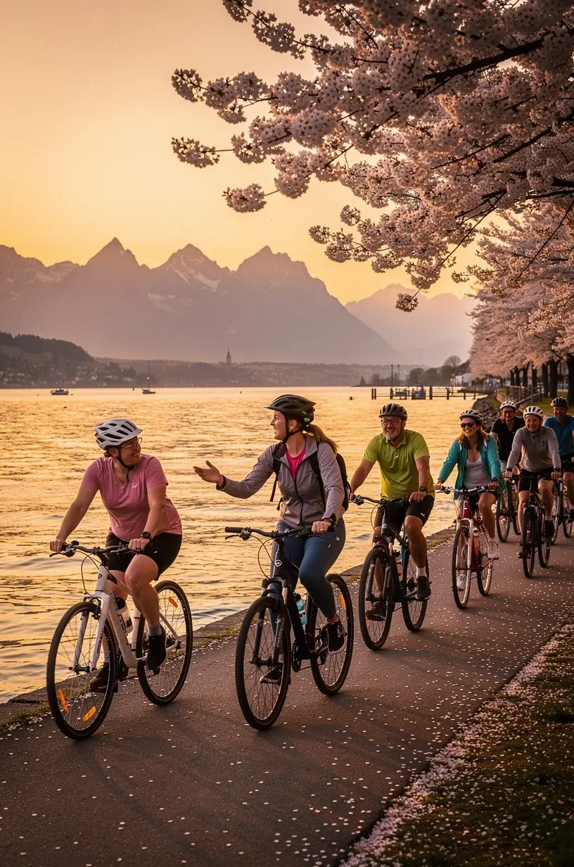 Beratungssituation zwischen Reiseplaner und Kunde in einem Büro mit Karten und Broschüren zur individuellen Routenplanung.